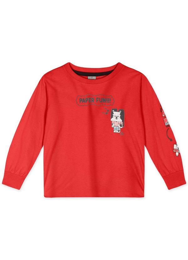 Tigor T Tigre - Camiseta Manga Longa Masculina Bebê Vermelho