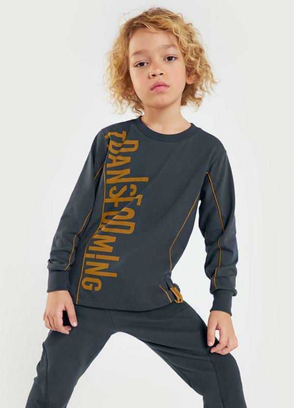 Tigor T Tigre - Camiseta Manga Longa Menino Infantil Azul