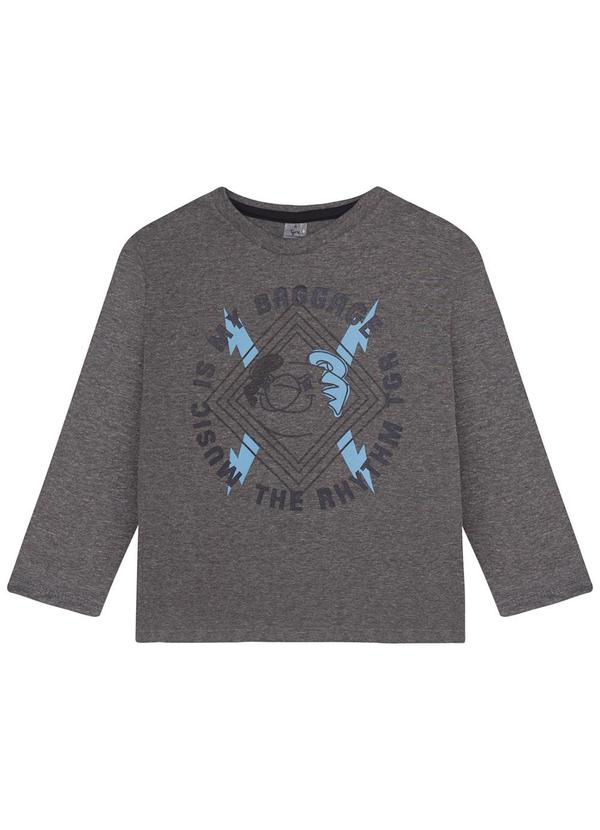 Tigor T Tigre - Camiseta Manga Longa Masculina Infantil Cinza