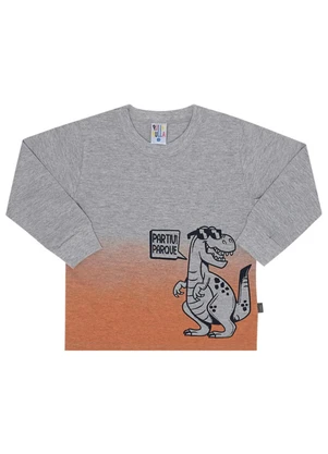 Pulla Bulla - Camiseta Manga Longa Menino Cinza - PULLA BULLA