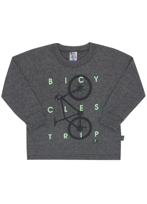 Pulla Bulla - Camiseta Manga Longa Menino Cinza - PULLA BULLA