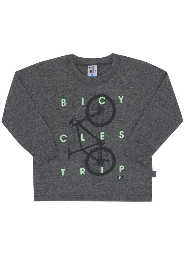 Pulla Bulla - Camiseta Manga Longa Menino Cinza