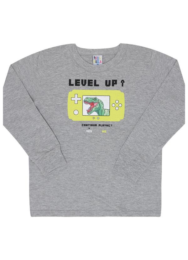 Pulla Bulla - Camiseta Manga Longa Menino Cinza