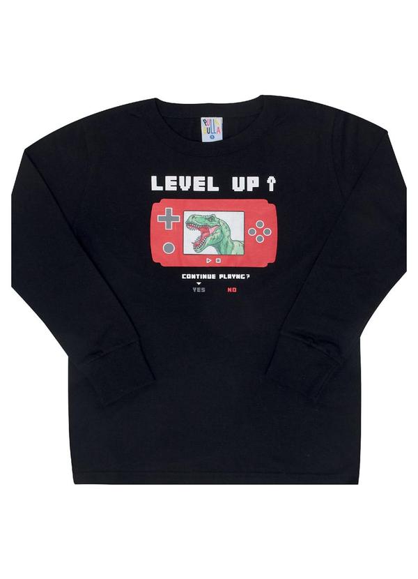 Pulla Bulla - Camiseta Manga Longa Menino Preto