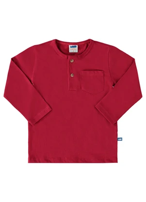 Marlan - Camiseta Manga Longa Meia Malha Bolso Vermelho - MARLAN