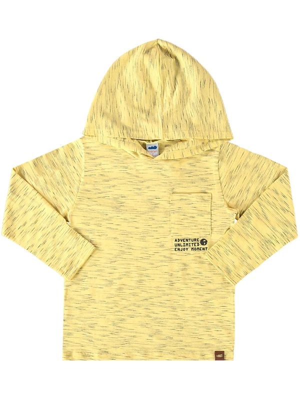 Marlan - Camiseta Manga Longa Meia Malha Capuz Amarelo 3