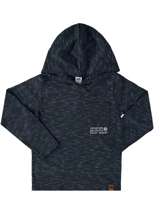 Marlan - Camiseta Manga Longa Meia Malha Jet Capuz Preto - MARLAN