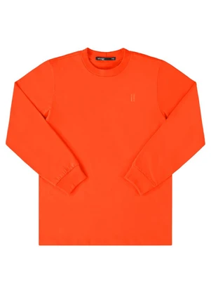 Ioluig - Camiseta Manga Longa Meia Malha Penteada Laranja - IOLUIG
