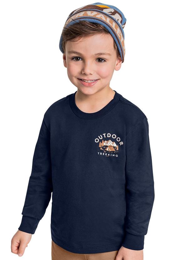 Quimby - Camiseta Manga Longa Menino Azul