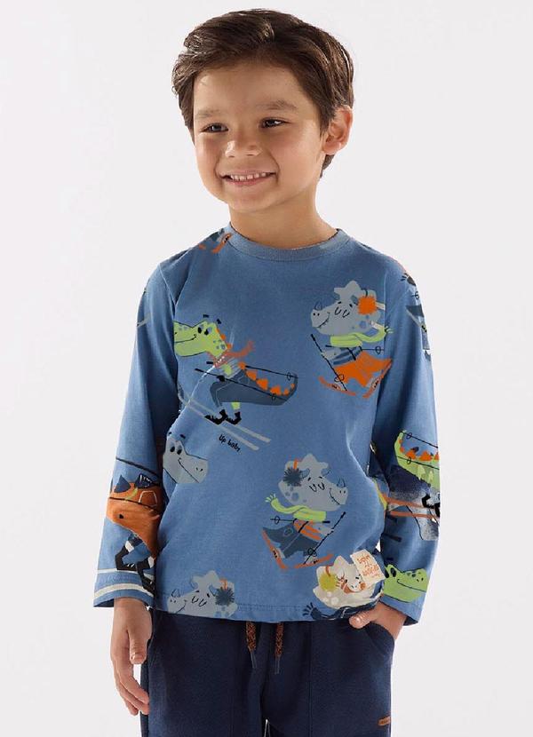 Up Baby - Camiseta Manga Longa Menino Azul