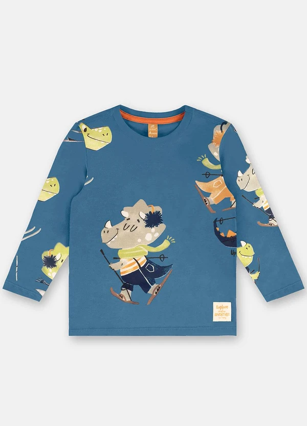 Up Baby - Camiseta Manga Longa Menino Azul 3