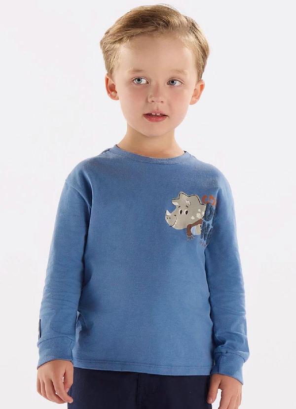 Up Baby - Camiseta Manga Longa Menino Azul