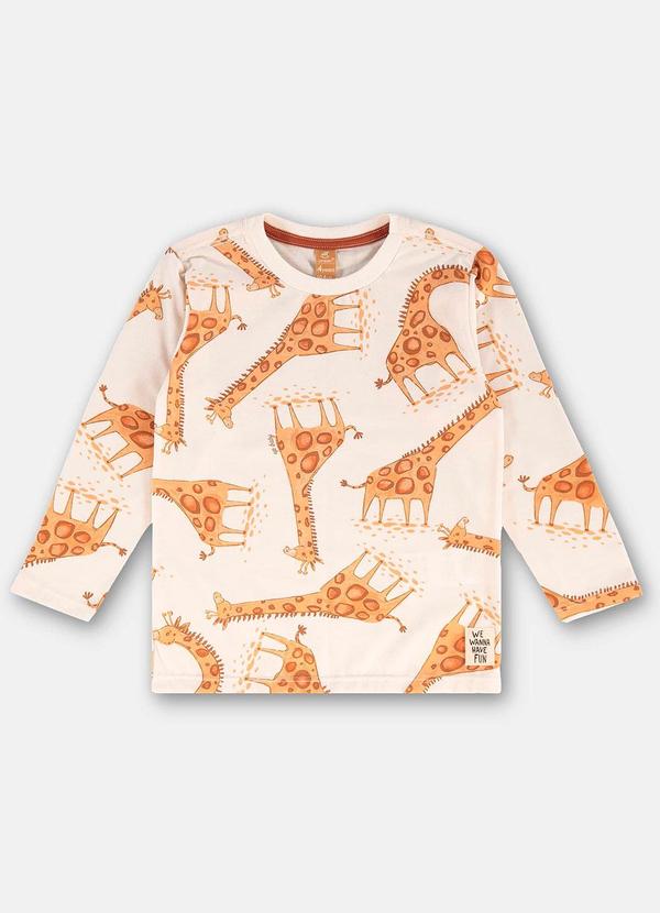 Up Baby - Camiseta Manga Longa Menino Bege 3