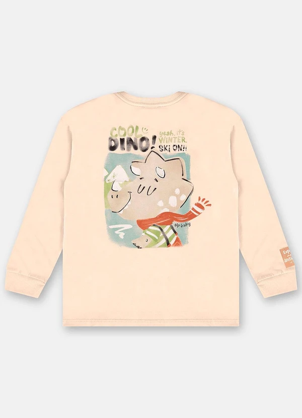 Up Baby - Camiseta Manga Longa Menino Bege 5