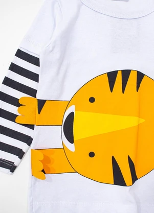 Turminha - Camiseta Manga Longa Menino Branco - TURMINHA