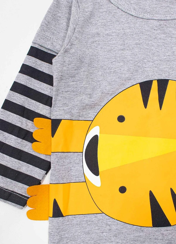 Turminha - Camiseta Manga Longa Menino Cinza 4