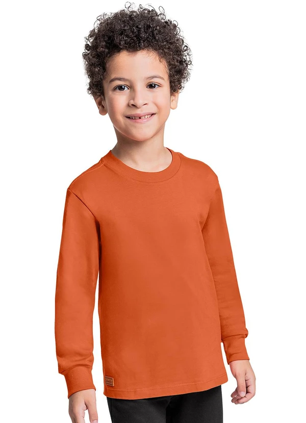 Quimby - Camiseta Manga Longa Menino Laranja