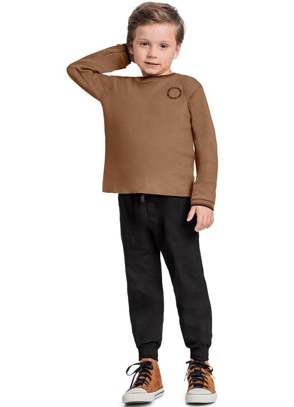 Quimby - Camiseta Manga Longa para Menino Marrom 2