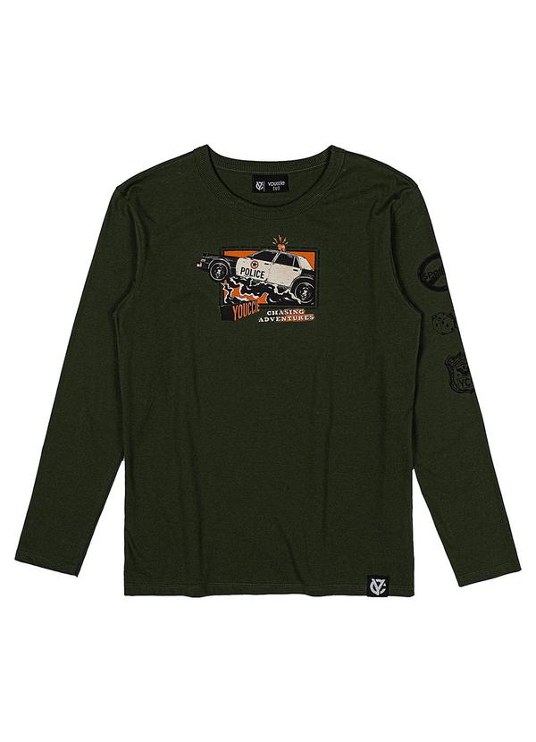 Youccie - Camiseta Manga Longa Police Verde