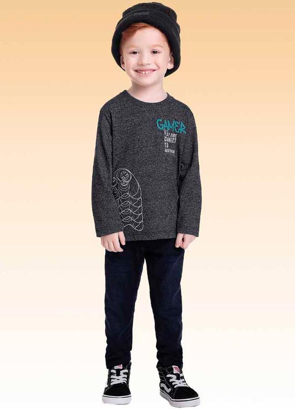 Fakini Kids - Camiseta Manga Longa Preto 2