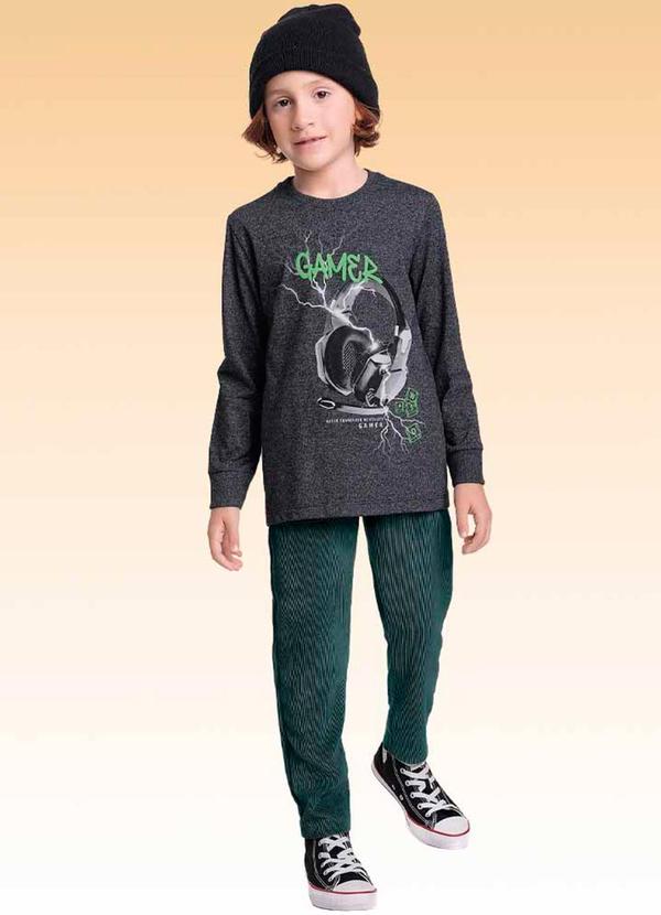 Fakini Kids - Camiseta Manga Longa Preto 2