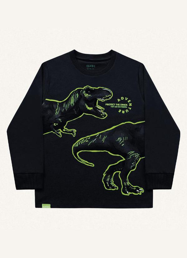 Fakini Kids - Camiseta Manga Longa Preto