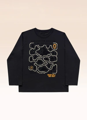 Fakini Kids - Camiseta Manga Longa Preto - FAKINI KIDS