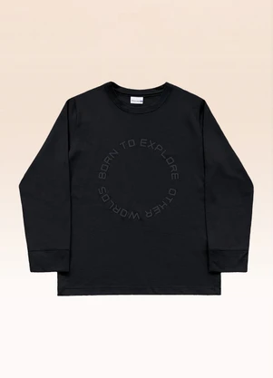 Fakini Kids - Camiseta Manga Longa Preto - FAKINI KIDS