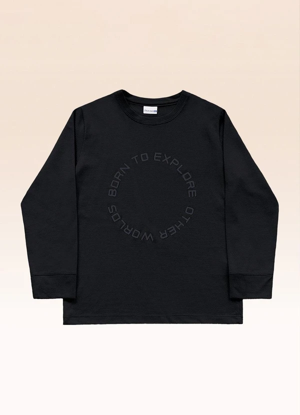 Fakini Kids - Camiseta Manga Longa Preto