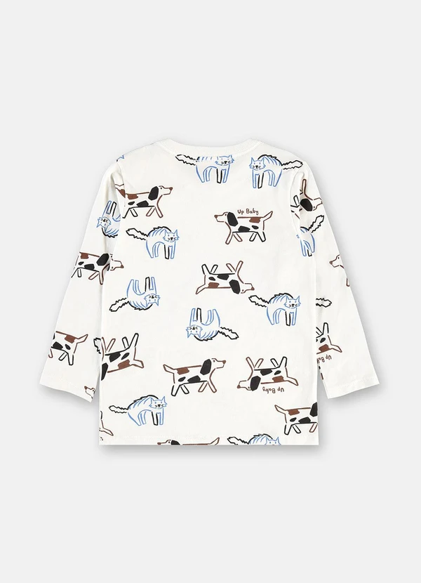 Up Baby - Camiseta Manga Longa Puppy Fun Branco 4