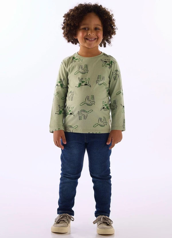 Up Baby - Camiseta Manga Longa Puppy Fun Verde 2