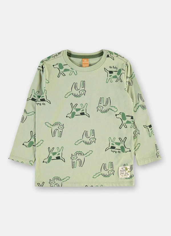 Up Baby - Camiseta Manga Longa Puppy Fun Verde 3