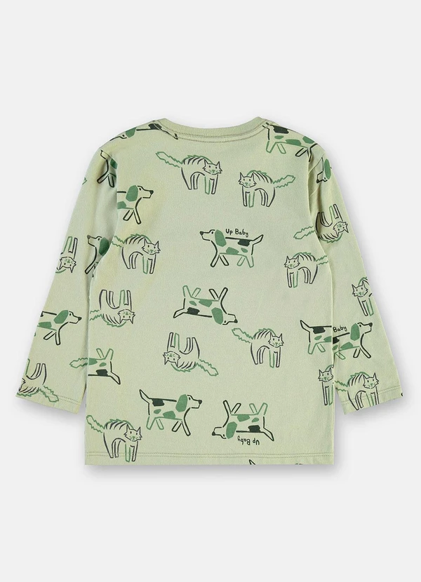 Up Baby - Camiseta Manga Longa Puppy Fun Verde 4