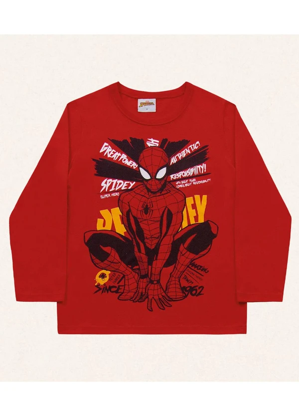 Fakini Kids - Camiseta Manga Longa Spider-Man Vermelho 4