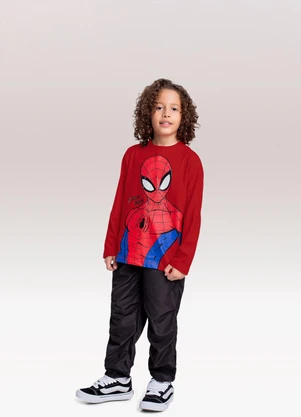 Fakini Kids - Camiseta Manga Longa Spider-Man Vermelho - FAKINI KIDS