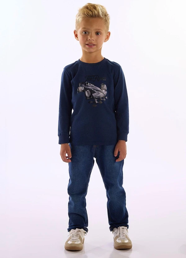 Up Baby - Camiseta Manga Longa Top Racer Azul 2