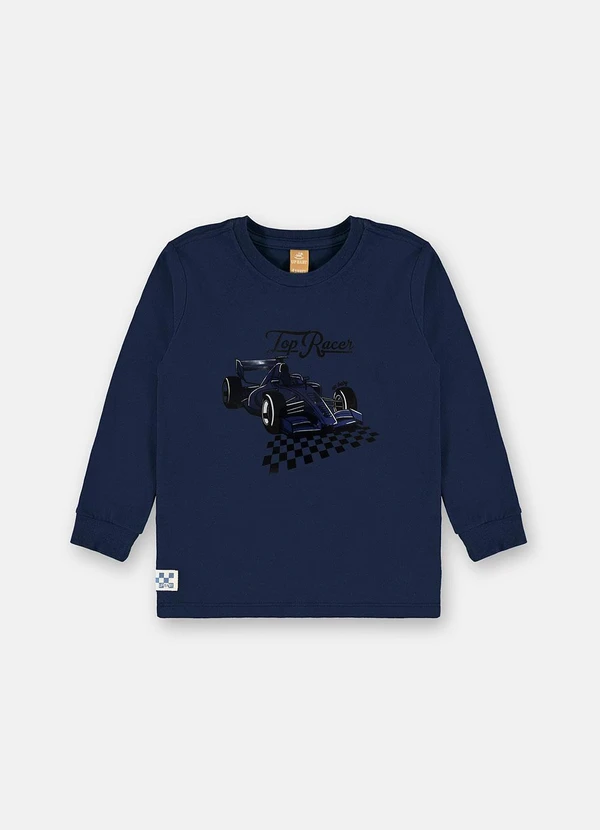 Up Baby - Camiseta Manga Longa Top Racer Azul 3