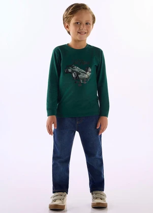 Up Baby - Camiseta Manga Longa Top Racer Verde - UP BABY