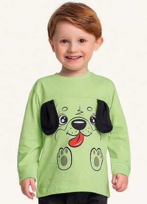 Fakini Kids - Camiseta Manga Longa Verde - FAKINI KIDS