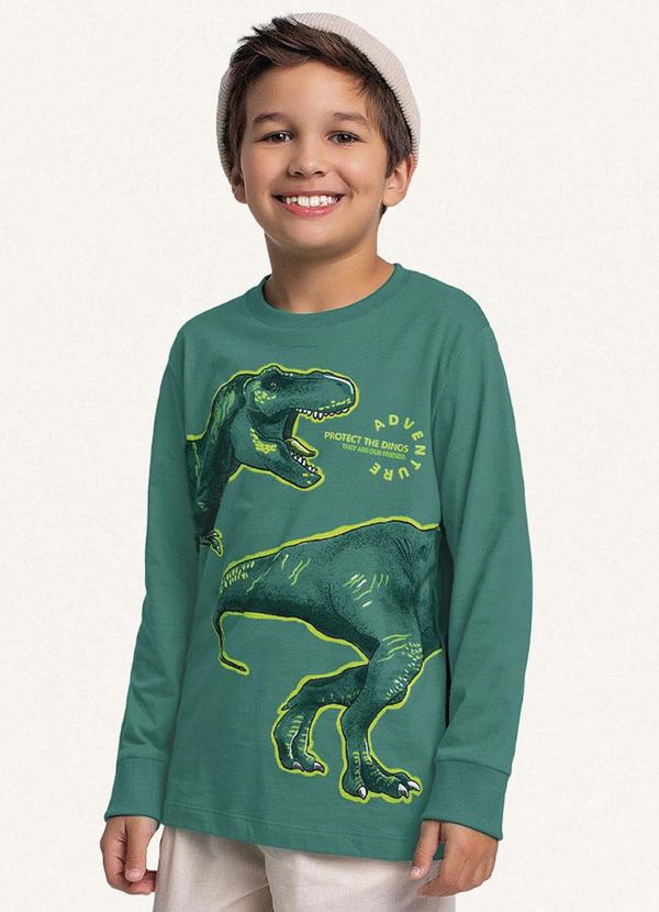 Fakini Kids - Camiseta Manga Longa Verde