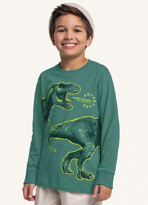 Fakini Kids - Camiseta Manga Longa Verde
