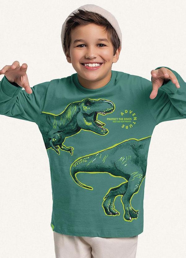 Fakini Kids - Camiseta Manga Longa Verde 5