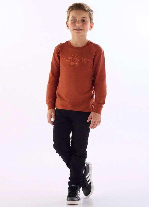Quimby - Camiseta Masculina com Estampa 3d Marrom 2