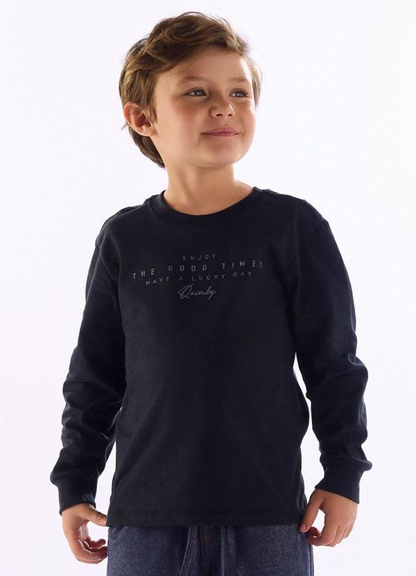 Quimby - Camiseta Masculina com Estampa 3d Preto