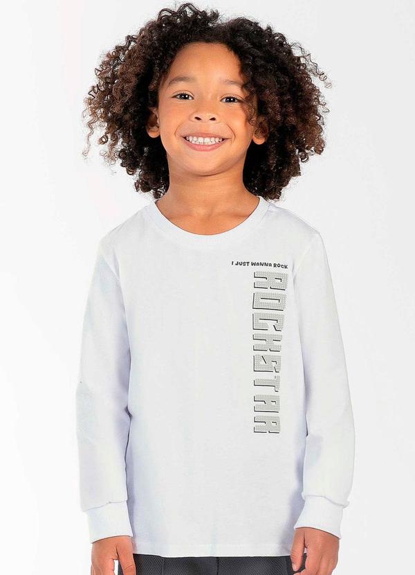 Cativa Kids - Camiseta Masculina Infantil Estampada Branco