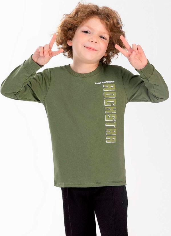 Cativa Kids - Camiseta Masculina Infantil Estampada Verde