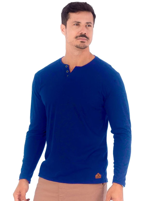 Decoy - Camiseta Masculina Manga Longa Azul