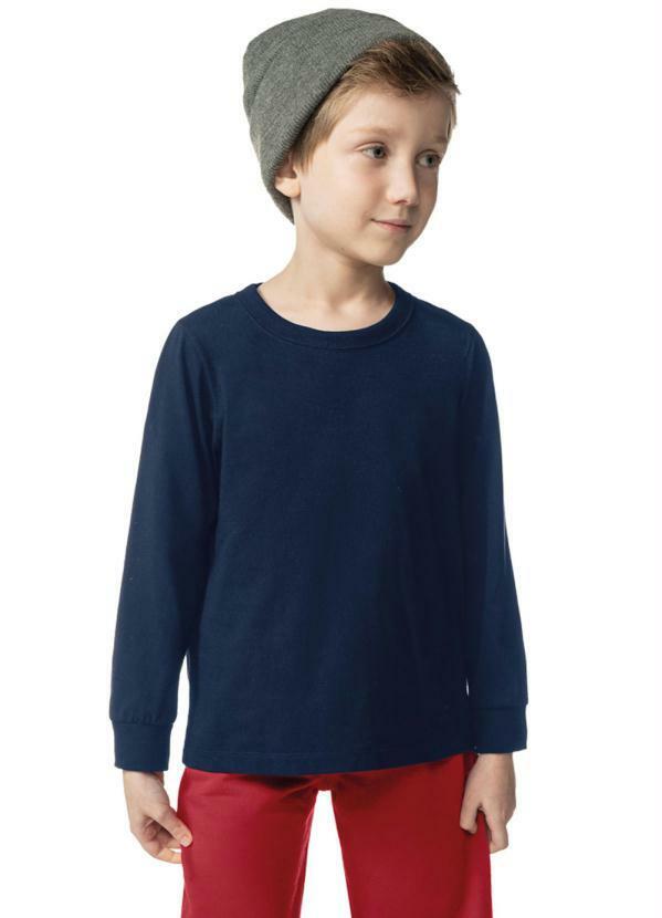 Rovi Kids - Camiseta Menino Manga Longa Básica Azul