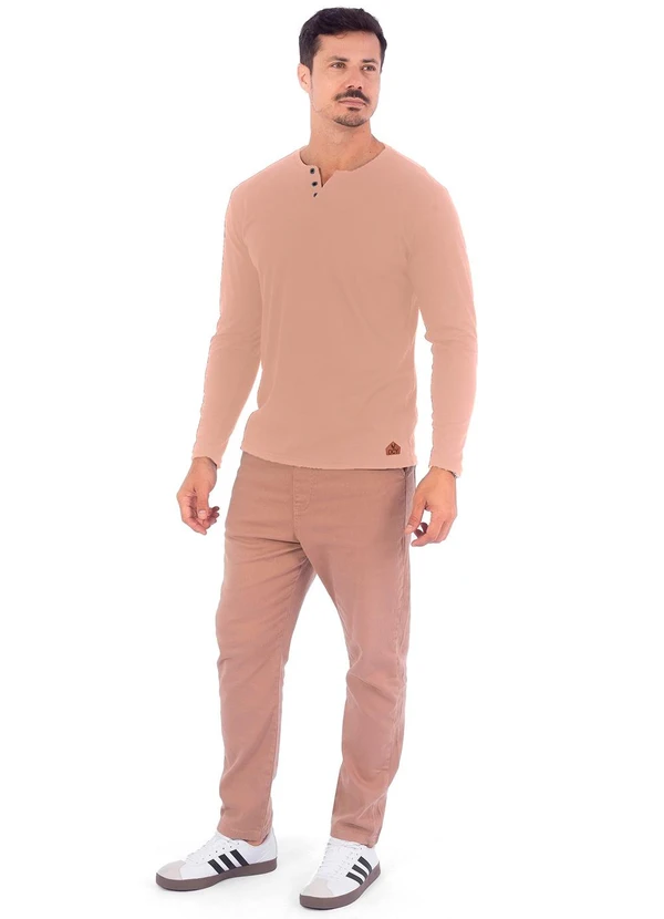 Decoy - Camiseta Masculina Manga Longa Bege 2