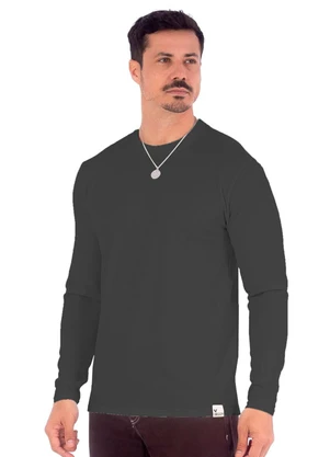Decoy - Camiseta Masculina Manga Longa em Favinho Cinza - DECOY